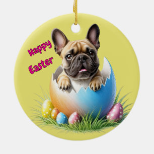 Décoration En Céramique Bouledogue français Pâques œuf French Bulldog