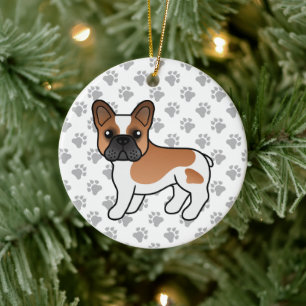 Décoration En Céramique Bouledogue Français Rouge Pied Mignon Chien de Des