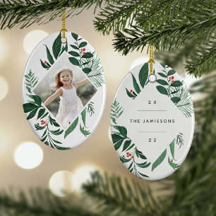 Décoration En Céramique Bountiful Botanical   Elégante photo géométrique