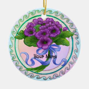Décoration En Céramique Bouquet de violettes