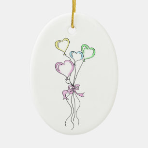 Décoration En Céramique Bouquet en forme de coeur Pastel Illustration