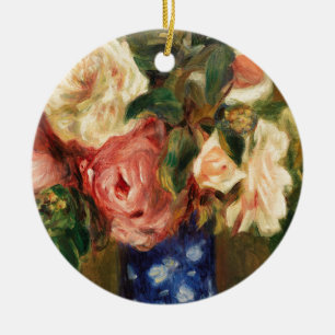 Décoration En Céramique Bouquet of Roses by Renoir Impressionist Painting