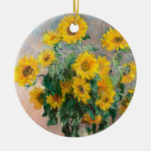 Décoration En Céramique Bouquet of Sunflowers by Monet Impressionist