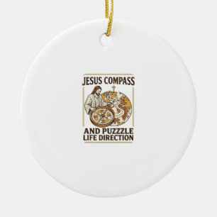 Décoration En Céramique Boussole Jésus et casse-tête Direction de vie Jésu