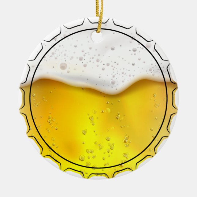 Décoration En Céramique Bouteille de bière artisanale casquette (Devant)