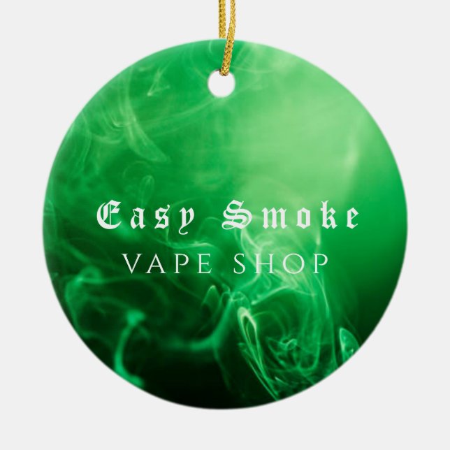Décoration En Céramique Boutique Vape Fumée Noire Vert (Devant)