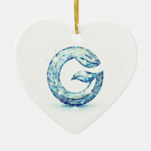 Décoration En Céramique Bouton lettre G minimaliste Badge initial modern