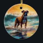 Décoration En Céramique Boxer Beach Surfing Peinture<br><div class="desc">Plongez dans le monde ludique de l'aventure canine avec cette peinture captivante. Un chien en ébullition se rend aux vagues, chevauchant habilement le surf sur une plage baisée par le soleil. L'oeuvre d'art vibrante capte magnifiquement l'essence de l'excitation au bord de la plage tandis que le chien court sans crainte...</div>