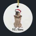 Décoration En Céramique Boxer personnalisé (Masqué Fun)<br><div class="desc">Faites la belle liste cette année avec un ornement de votre petit elfe de boxer masqué préféré! Pour les cadeaux les plus sucrés,  jumelez-le avec une impression d'art ou un autre article de ma collection !</div>