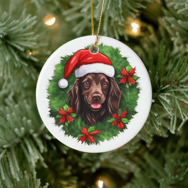 Décoration En Céramique Boykin Spaniel Christmas Wreath (Arbre)