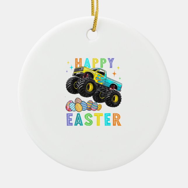 Décoration En Céramique Boys Happy Easter Monster Truck Easter Eggs Toddle (Devant)