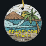 Décoration En Céramique Bradenton Beach Floride Art Vintage<br><div class="desc">Bradenton Beach dessiné à la main avec des montagnes et des vagues océaniques dans l'arrière - plan. Parfait pour tous ceux qui aiment visiter Bradenton Beach.</div>