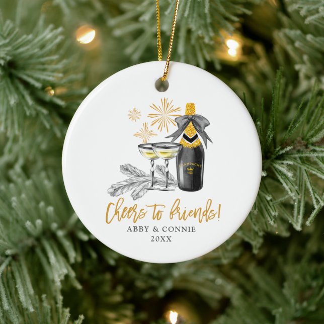 Décoration En Céramique Bravo pour aimer Bubbly Personnalisé meilleurs ami (Arbre)