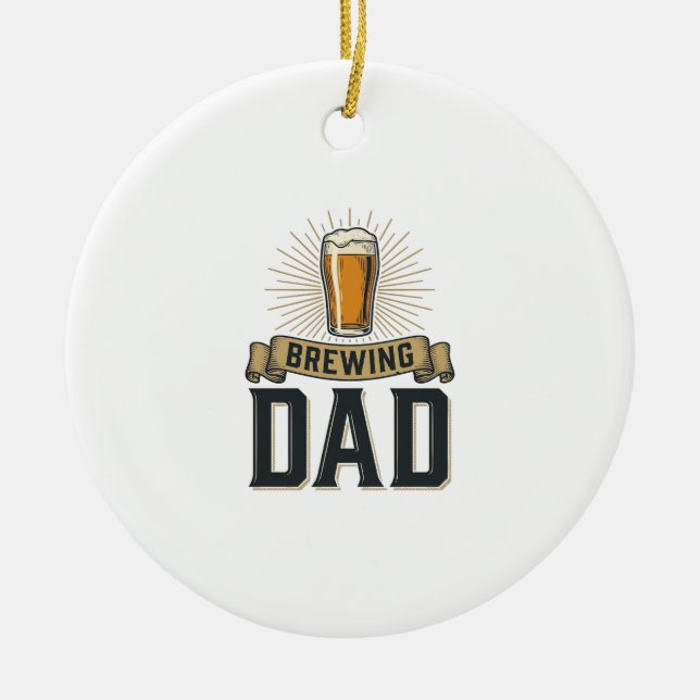Décoration En Céramique Brewing Dad Beer Vintage Engraving Shirt Design_1 (Devant)