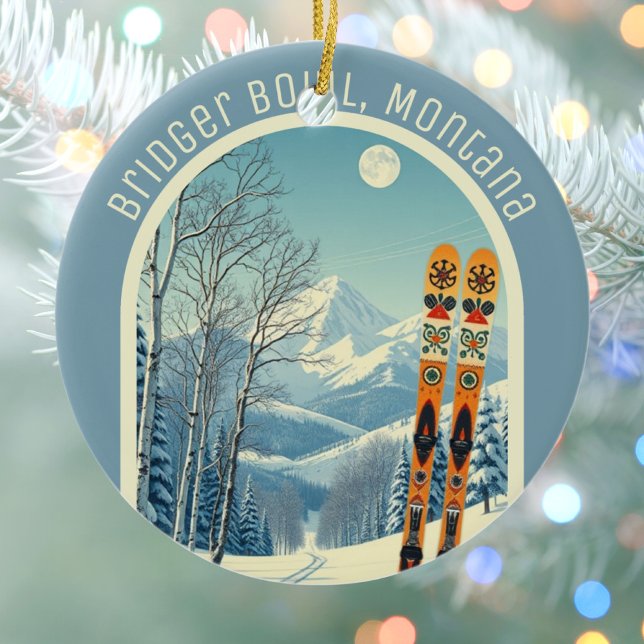 Décoration En Céramique Bridger Bowl Montana ski area souvenir  (Créateur téléchargé)