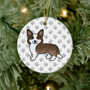 Décoration En Céramique Brindle Cardigan Welsh Corgi Cartoon Dog