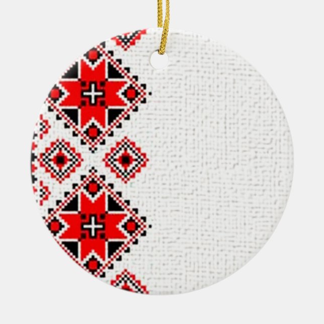 Décoration En Céramique Broderie ukrainienne (Devant)