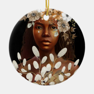 Décoration En Céramique Broke In Heart African American Woman Art