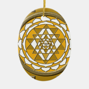 Décoration En Céramique Bronze de Sri Yantra