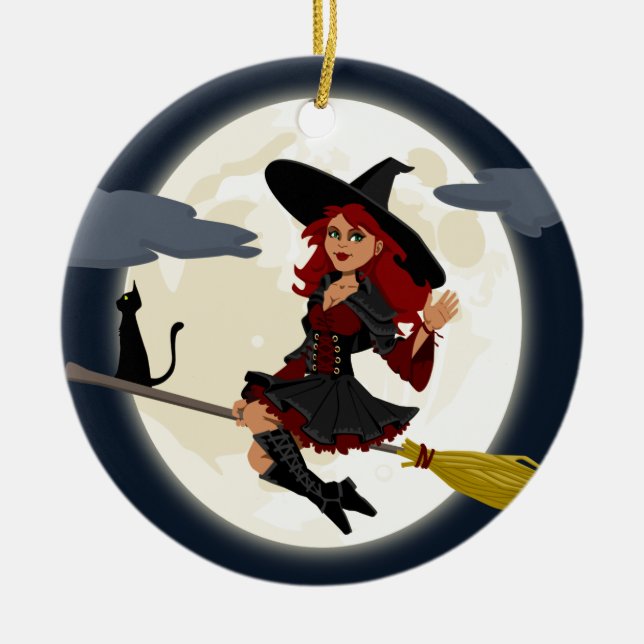 Décoration En Céramique brosse à brosse sorcière (Devant)