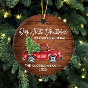 Décoration En Céramique Brosse Script Bois Premier Noël Nouveau Camion