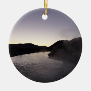 Décoration En Céramique Brouillard matinal sur la rivière Jackson à Grand