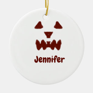 Décoration En Céramique Brown Halloween effrayant visage chute ajouter nom