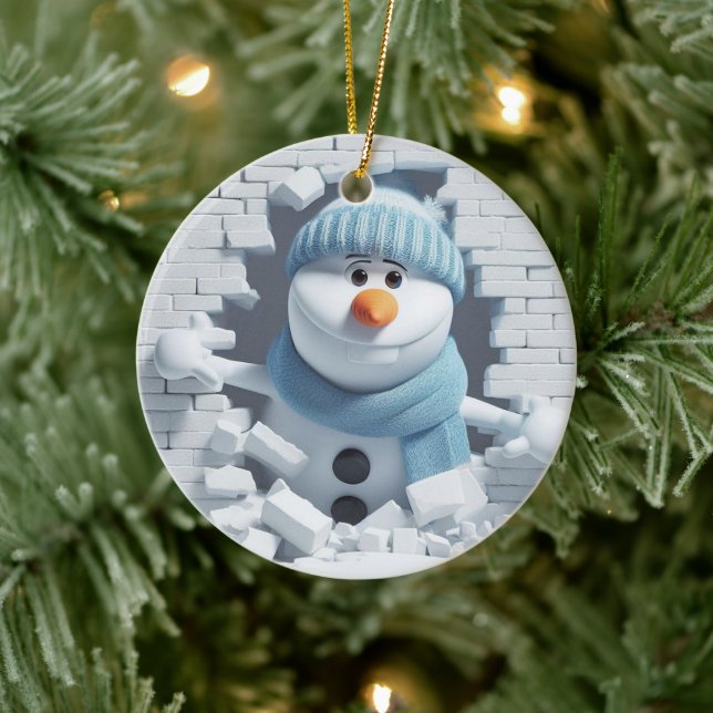 Décoration En Céramique Buck-Tooth Snowman 3D (Arbre)