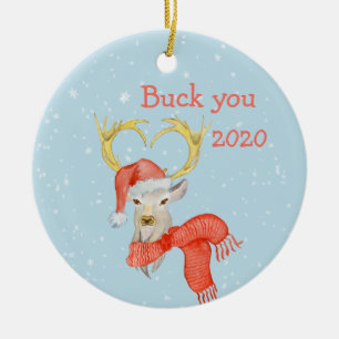 Décoration En Céramique Buck You Funny Deer Covid 2020