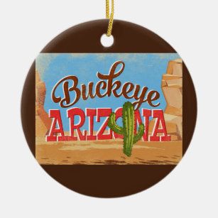 Décoration En Céramique Buckeye Arizona Cartoon Desert Vintage voyage