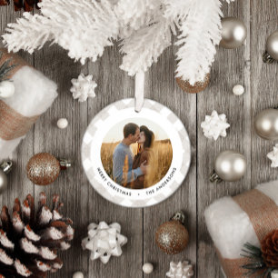 Décoration En Céramique Buffalo tartan moderne photo naturelle Noël