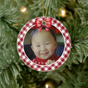 Décoration En Céramique Buffle rouge et blanc plaqué photo personnalisée