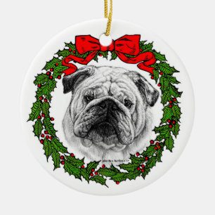 Décoration En Céramique Bulldog Art par Glenda S. Harlan