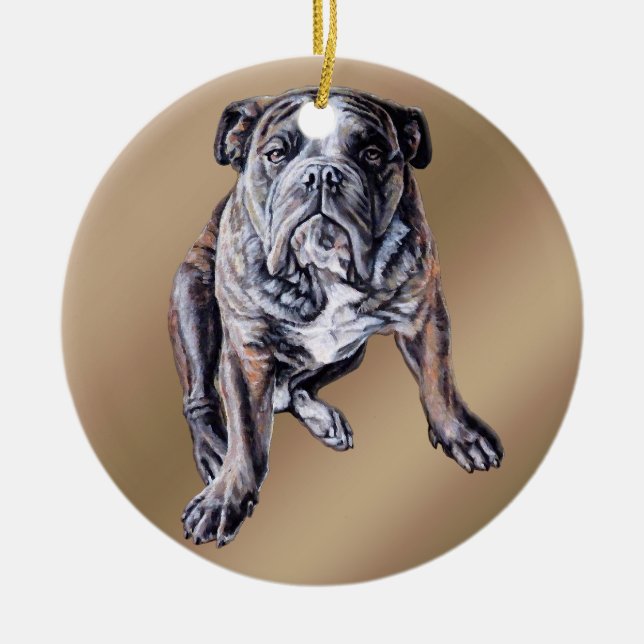 Décoration En Céramique Bulldog Ornament personnalisé anglais Bulldog Cade (Devant)