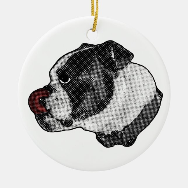 Décoration En Céramique Bulldog Ruby Objet de collection (Devant)