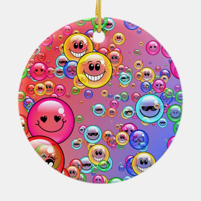 Décoration En Céramique Bulles d'emoji drôles (Dos)