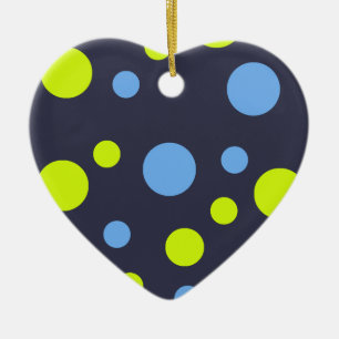 Décoration En Céramique Bulles Jaunes Bleues Funky Heureuses