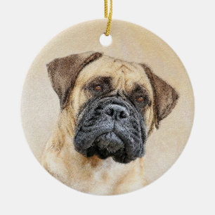 Décoration En Céramique Bullmastiff Painting - Cute Original Dog Art