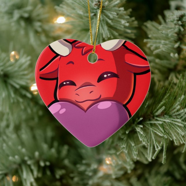 Décoration En Céramique Bullpew-Chat Amour (Arbre)