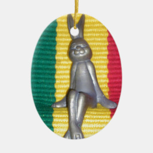 Décoration En Céramique Bunny à Rasta Couleurs : Une touche d'art Super