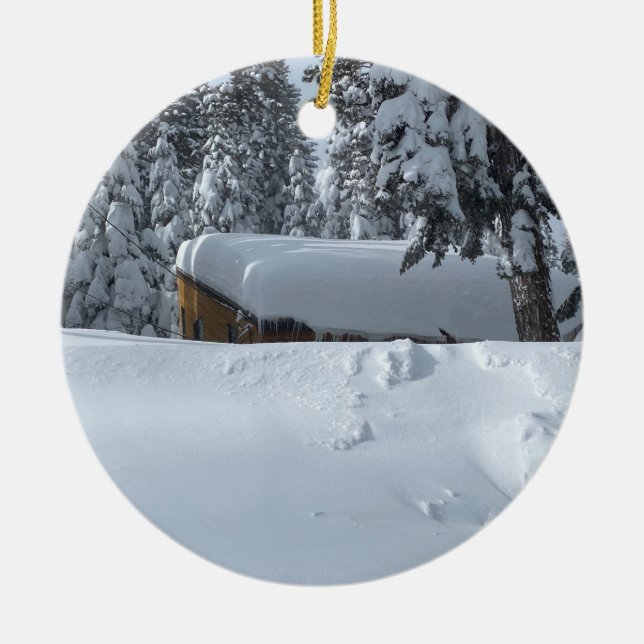 Décoration En Céramique Cabine à neige (Devant)
