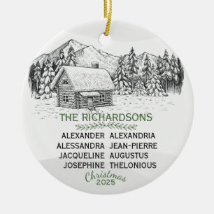 Décoration En Céramique Cabine du journal d'hiver de la montagne neige X8