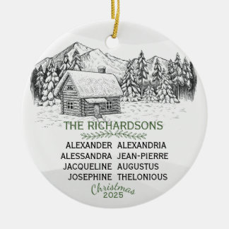 Décoration En Céramique Cabine du journal d'hiver de la montagne neige X8