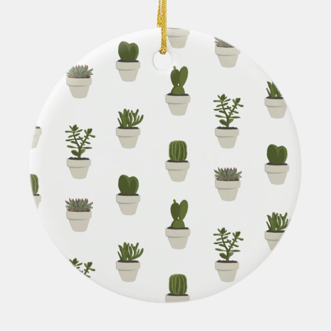 Décoration En Céramique Cacti & Succulent - Blanc (Dos)