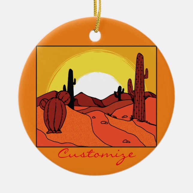 Décoration En Céramique Cactus du désert Sunset Thunder_Cove (Devant)