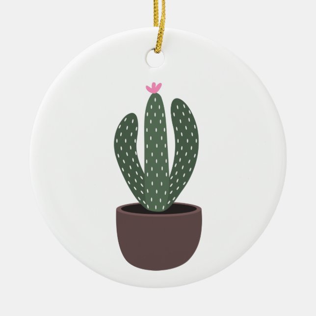 Décoration En Céramique Cactus en pot (Devant)