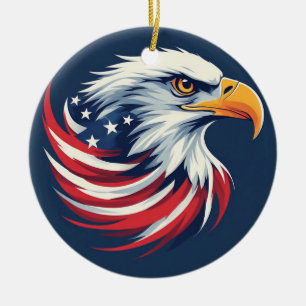 Décoration En Céramique Cadeau Aigle chauve pour lui – Œuvre d'art patriot