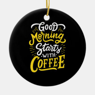 Décoration En Céramique Cadeau Anniversaire Bon Matin Commencer Avec Café