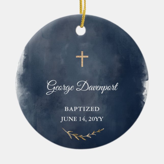 Décoration En Céramique Cadeau Baptême pour garçon - Cadeau Christening pe (Devant)