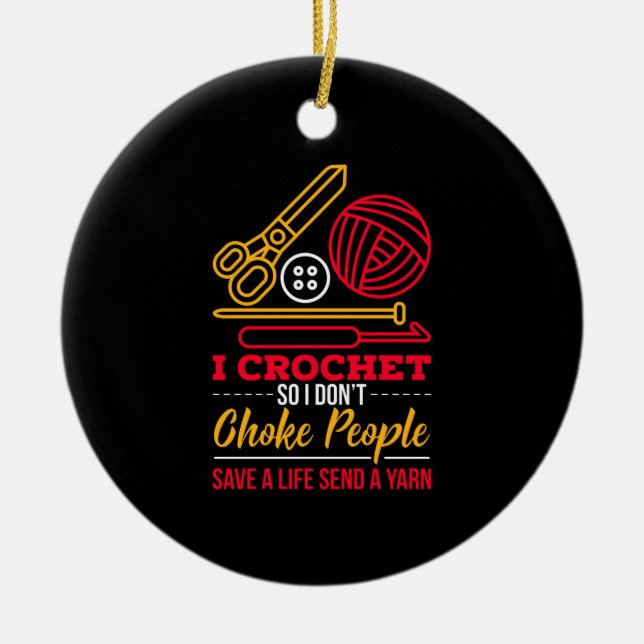 Décoration En Céramique Cadeau Crochet Crocheter (Devant)